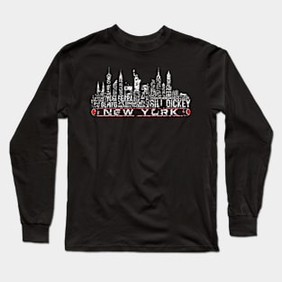 New York Baseball Team All Time Legends, New York City Skyline Long Sleeve T-Shirt